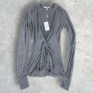 Derek‎ Lam 10 Crosby Silk Cashmere Knot Twist Top Blouse Long Sleeve Sz XS